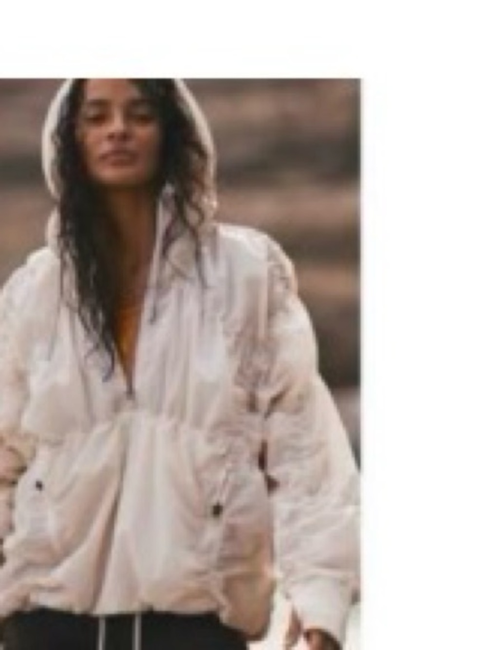 Free People Hooded Puffer Jacket - Cream